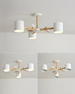 Nordic Tree Branch Chandelier with Birds - Modern Wood & Metal Pendant Light for Living Room, Dining Room, Bedroom