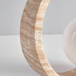 Oxygen Table Lamp - Natural Travertine Modern Nightstand Light for Bedroom & Living Room