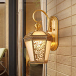 Palace Pattern Brass Wall Sconce Luxury Outdoor Lighting