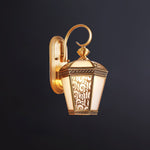 Palace Pattern Brass Wall Sconce Luxury Outdoor Lighting