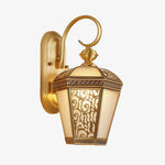 Palace Pattern Brass Wall Sconce Luxury Outdoor Lighting