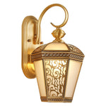 Palace Pattern Brass Wall Sconce Luxury Outdoor Lighting