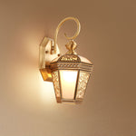 Palace Pattern Brass Wall Sconce Luxury Outdoor Lighting