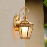 Palace Pattern Brass Wall Sconce Luxury Outdoor Lighting