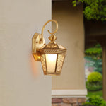 Palace Pattern Brass Wall Sconce Luxury Outdoor Lighting