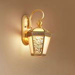 Palace Pattern Brass Wall Sconce Luxury Outdoor Lighting