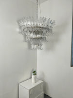 Palm Leaves Murano Transparent Glass Chandelier