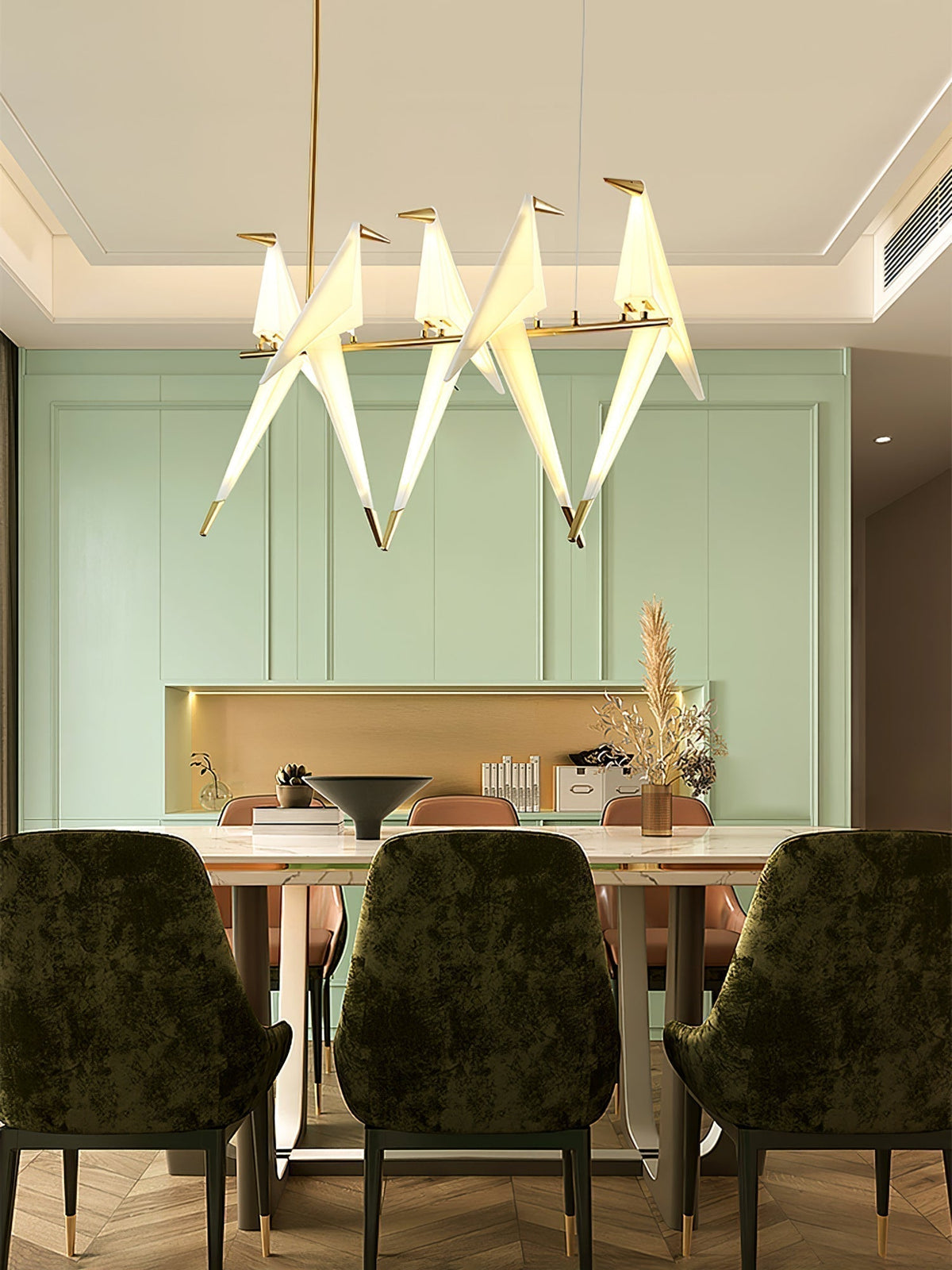 Paper Crane Bird Led Chandelier