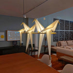 Paper Crane Bird Led Chandelier