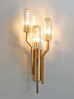 Luxury Gold Crystal Torch Wall Sconce for Bedroom Living Room