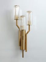 Luxury Gold Crystal Torch Wall Sconce for Bedroom Living Room