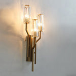 Luxury Gold Crystal Torch Wall Sconce for Bedroom Living Room