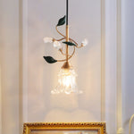 Luxury Floral Pendant Light with Crystal Accents for Dining Room