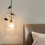 Luxury Floral Pendant Light with Crystal Accents for Dining Room