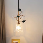 Luxury Floral Pendant Light with Crystal Accents for Dining Room
