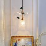 Luxury Floral Pendant Light with Crystal Accents for Dining Room
