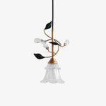 Luxury Floral Pendant Light with Crystal Accents for Dining Room