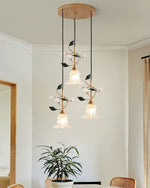 Luxury Floral Pendant Light with Crystal Accents for Dining Room