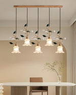Luxury Floral Pendant Light with Crystal Accents for Dining Room
