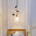 Luxury Floral Pendant Light with Crystal Accents for Dining Room