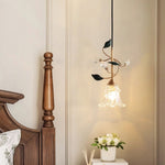 Luxury Floral Pendant Light with Crystal Accents for Dining Room