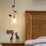 Luxury Floral Pendant Light with Crystal Accents for Dining Room