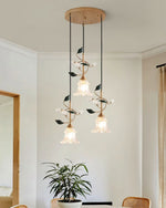 Luxury Floral Pendant Light with Crystal Accents for Dining Room