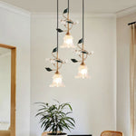 Luxury Floral Pendant Light with Crystal Accents for Dining Room