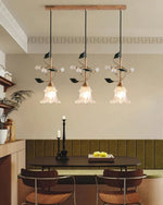 Luxury Floral Pendant Light with Crystal Accents for Dining Room