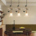 Luxury Floral Pendant Light with Crystal Accents for Dining Room