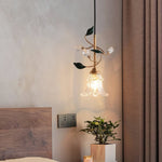 Luxury Floral Pendant Light with Crystal Accents for Dining Room