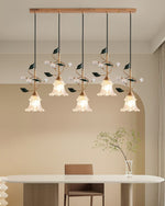 Luxury Floral Pendant Light with Crystal Accents for Dining Room