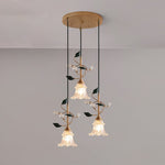 Luxury Floral Pendant Light with Crystal Accents for Dining Room