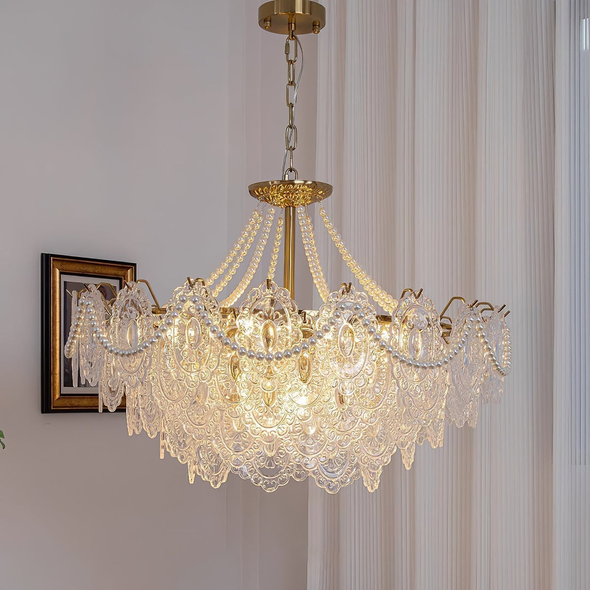 Pearls Glass Chandelier