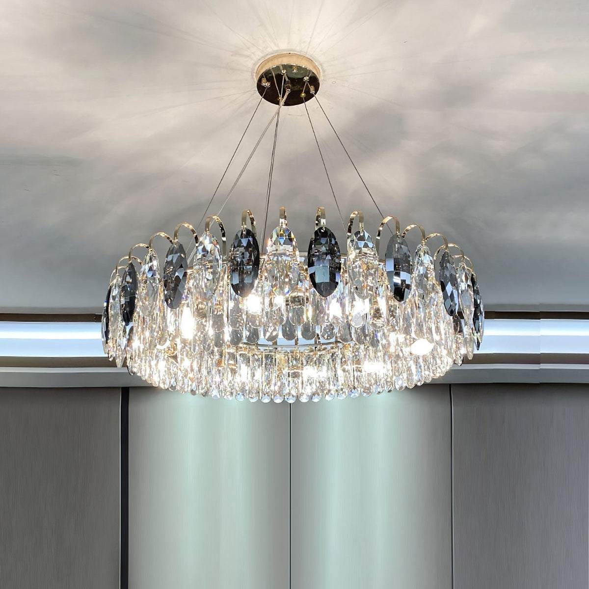 Modern Crystal Chandelier Luxury Gold Finish for Living Room Dining Room