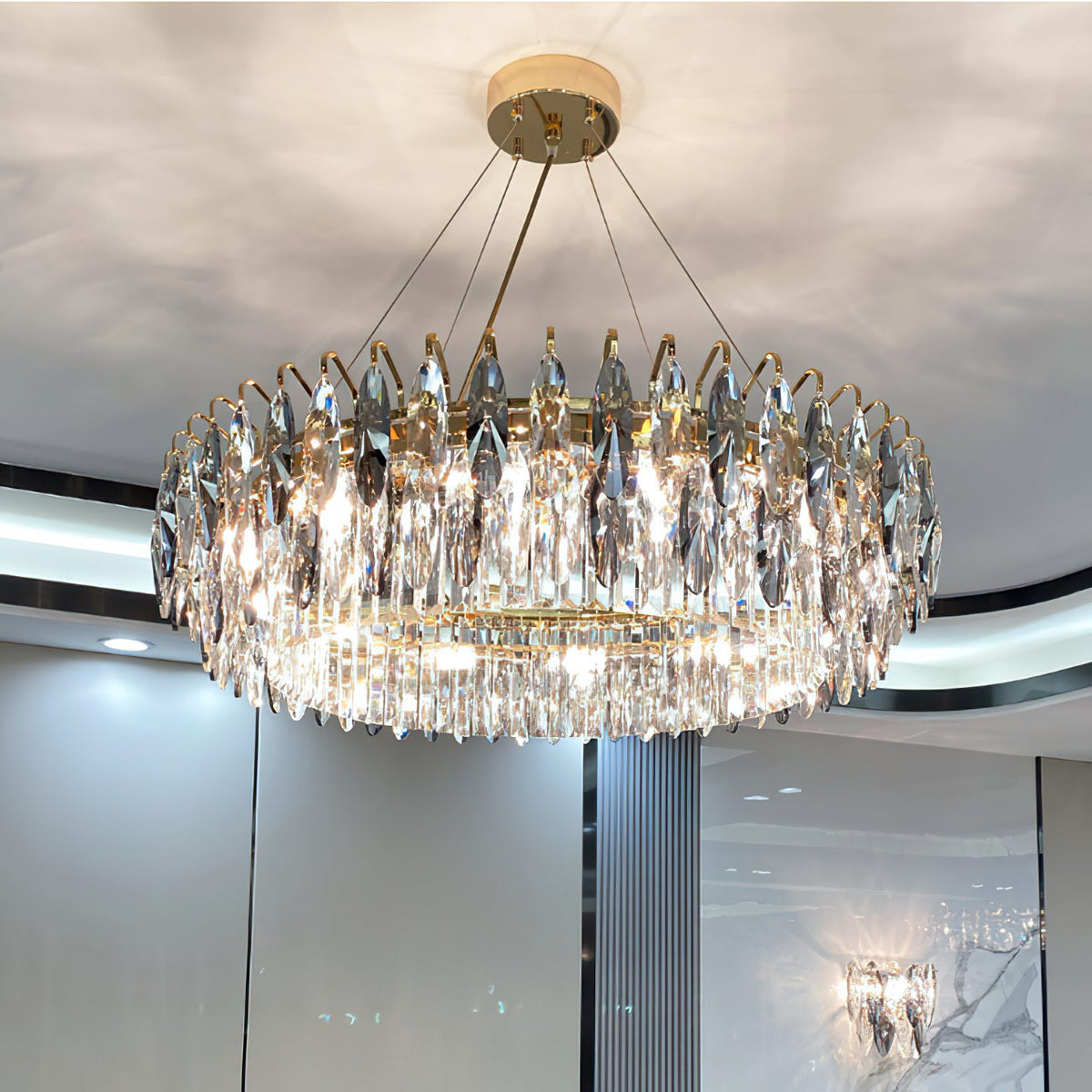 Modern Crystal Chandelier Luxury Gold Finish for Living Room Dining Room