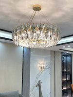 Modern Crystal Chandelier Luxury Gold Finish for Living Room Dining Room