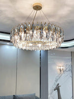 Modern Crystal Chandelier Luxury Gold Finish for Living Room Dining Room