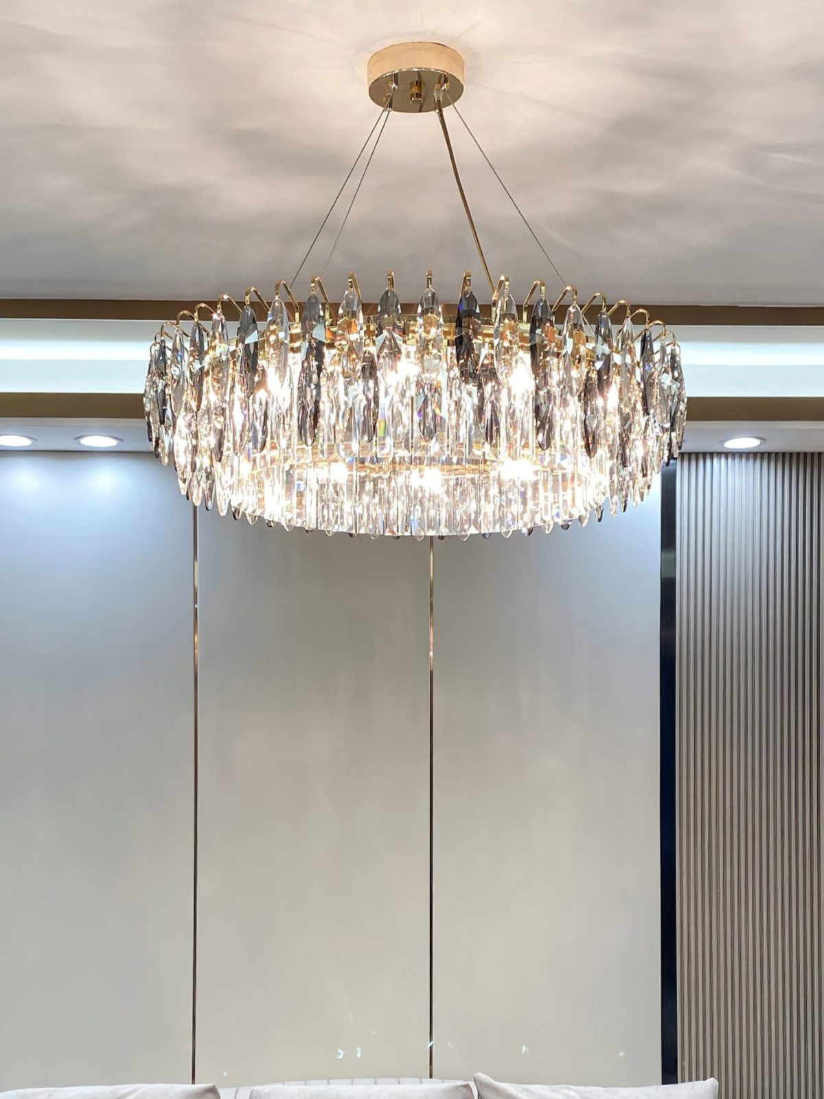 Modern Crystal Chandelier Luxury Gold Finish for Living Room Dining Room