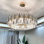 Modern Crystal Chandelier Luxury Gold Finish for Living Room Dining Room
