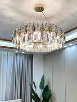 Modern Crystal Chandelier Luxury Gold Finish for Living Room Dining Room