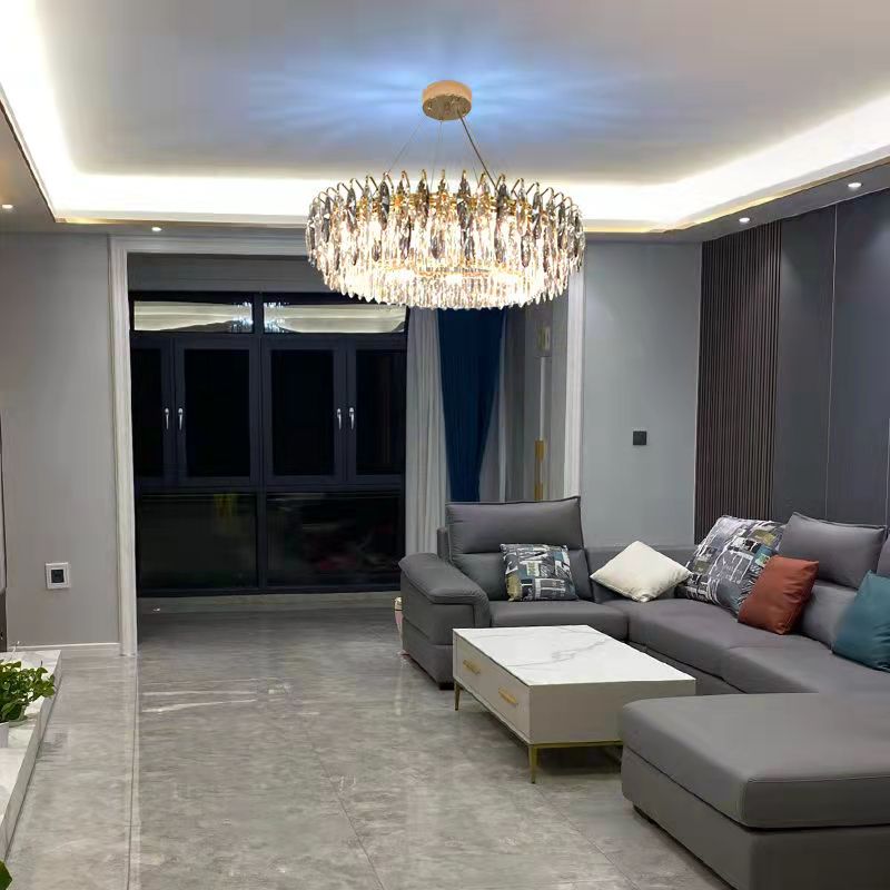 Modern Crystal Chandelier Luxury Gold Finish for Living Room Dining Room