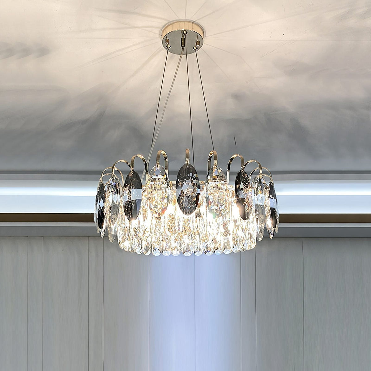 Modern Crystal Chandelier Luxury Gold Finish for Living Room Dining Room