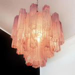 Pink Murano Glass Tronchi Chandelier