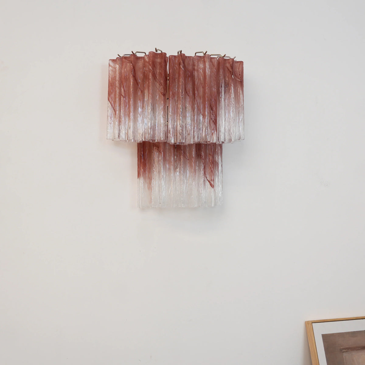Pink Murano Glass Tube Wall Sconces