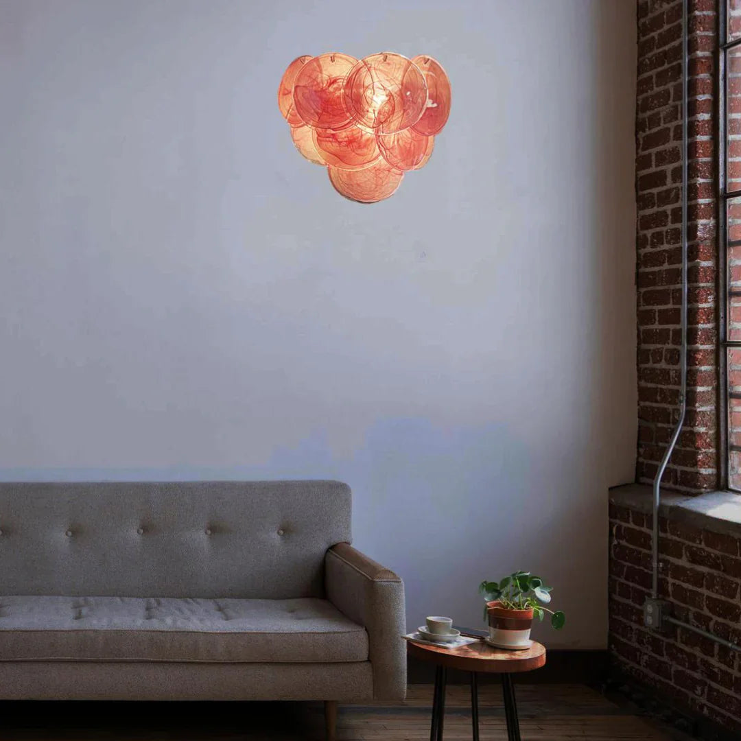 Pink Vintage Murano Glass Wall Lamp