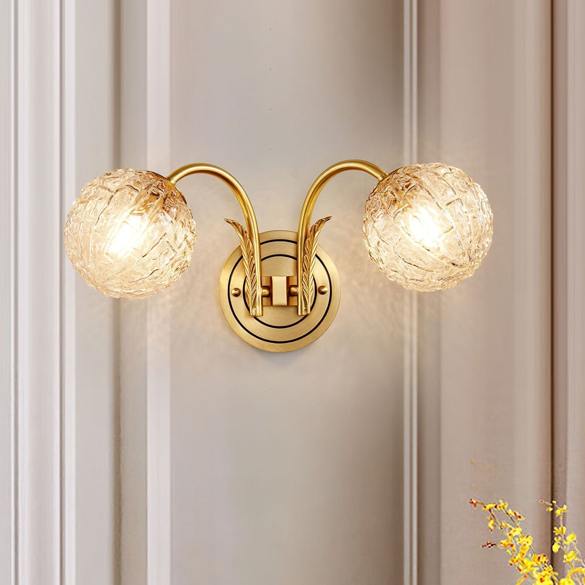 Modern Brass Ball Wall Sconce Luxury Bedroom Lighting Fixture