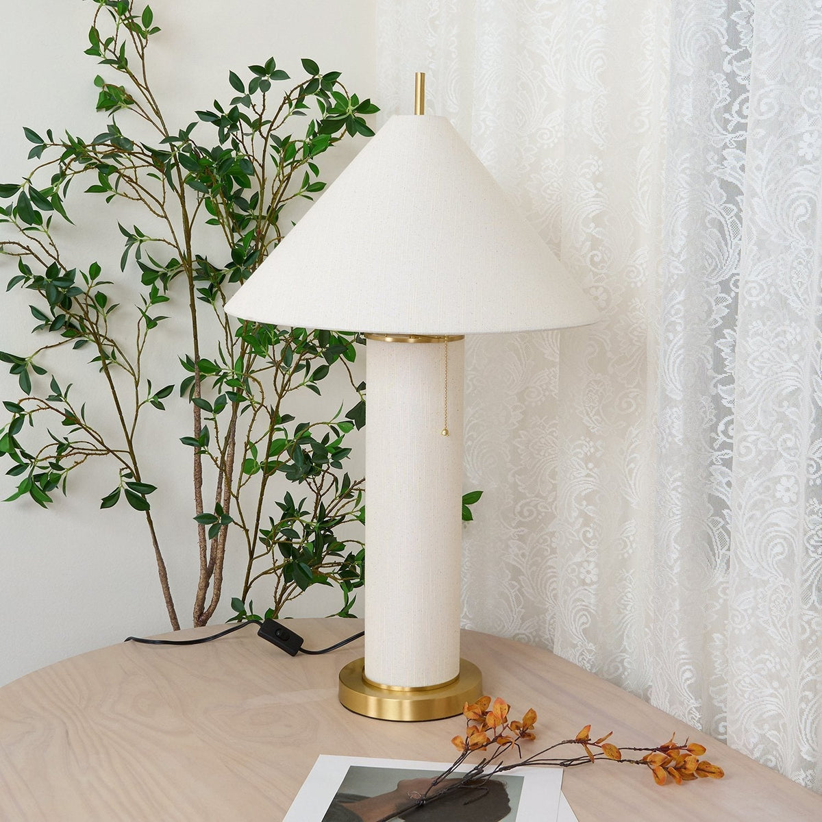 Remi Natural Linen Table Lamp