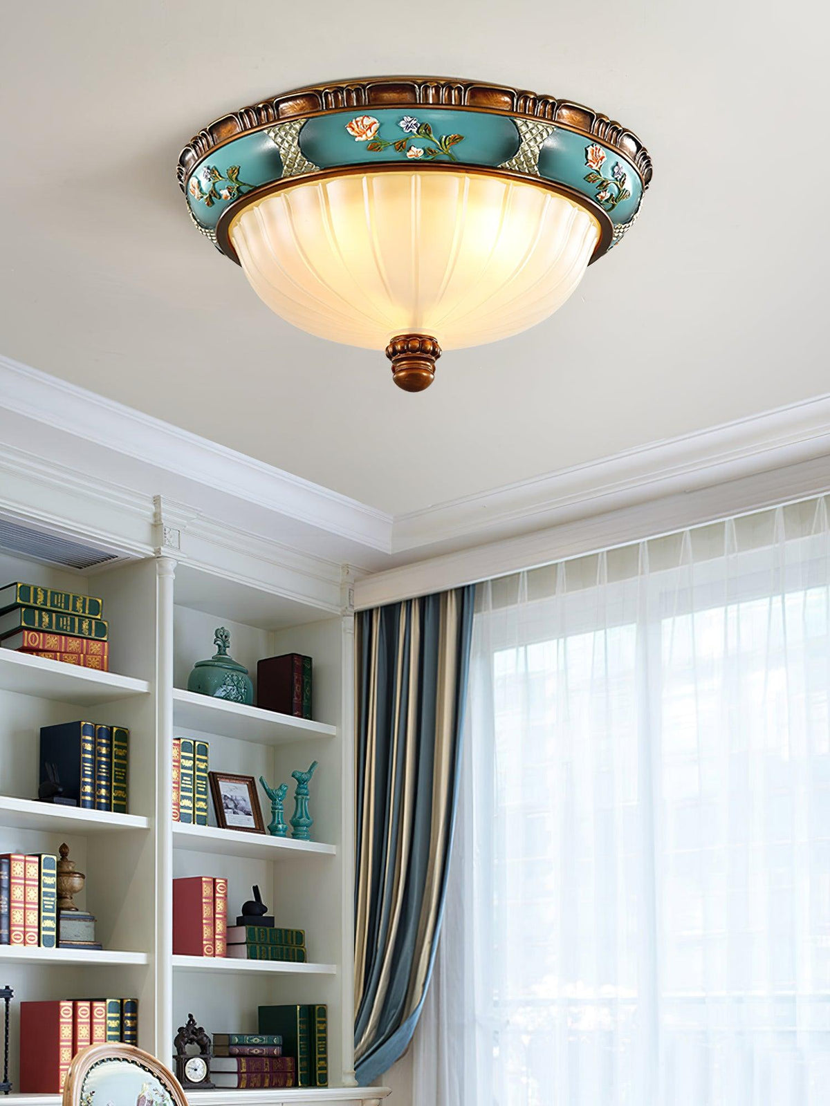 Retro Floral Resin Recessed Ceiling Light
