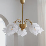 Retro Brass Glass Chandelier for Dining Room and Living Room
